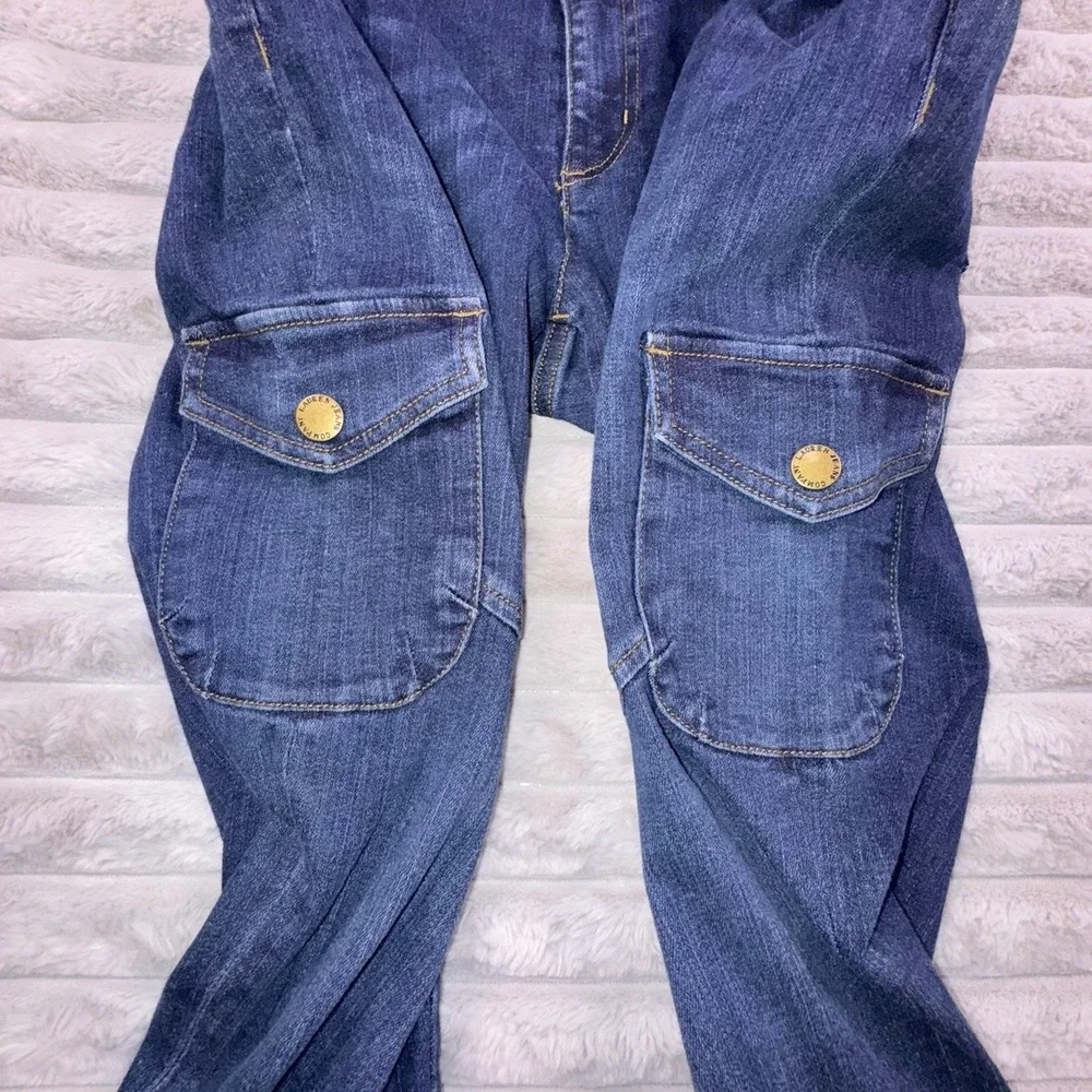 Lauren Jean Co Ralph Lauren Jeans 8 Petite Multi Pockets‎ Denim Stretch Cargo